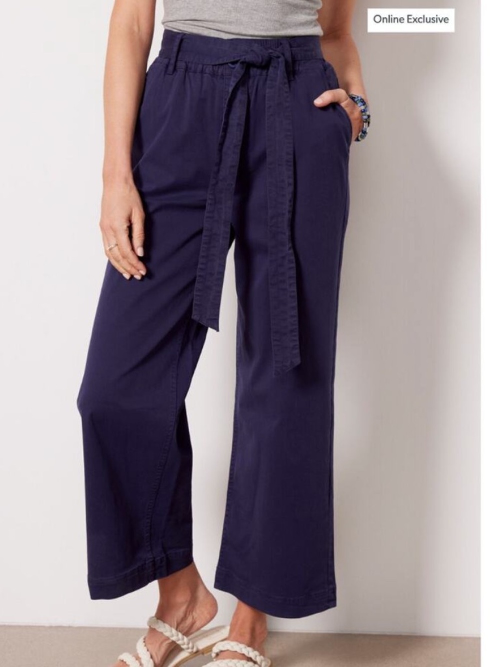 Michael Stars Navy Blue Kenya High Waist Wide Leg‎ Pant